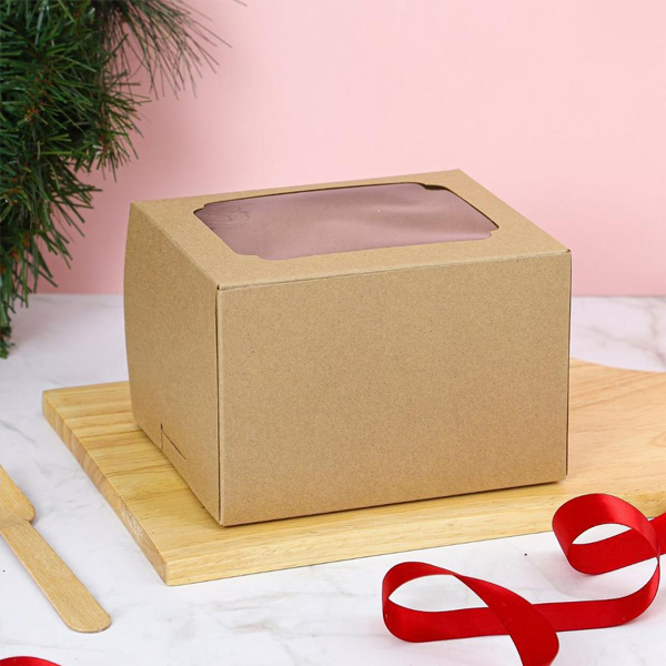 2 Piece Brown Cake box Kraft Paper