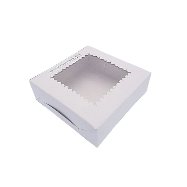 กล่องแฮนเมดเค้ก 0.5 ปอนด์ เจาะ พลาสติกใส ทรงเตี้ย 6 x 6 x 1.5 นิ้ว