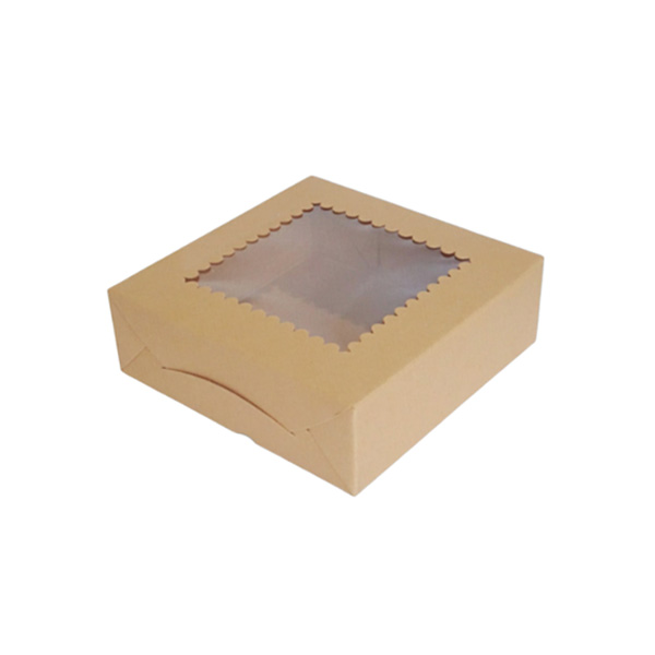 กล่องแฮนเมดเค้ก 0.5 ปอนด์ เจาะ พลาสติกใส ทรงเตี้ย  6 x 6 x 2 นิ้ว