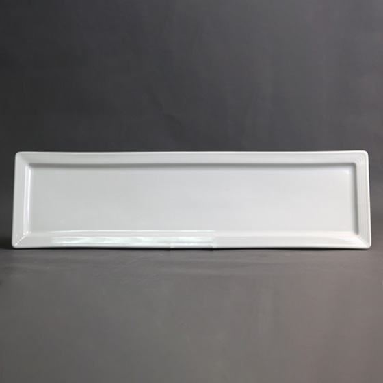 P7536 จานสี่เหลี่ยมผืนผ้า (ลายวน) 13x47 ซม.