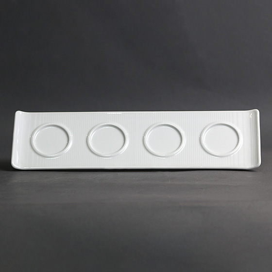 P7574 ถาดวางโถเครื่องปรุง (ลายวน) 8x30 ซม.