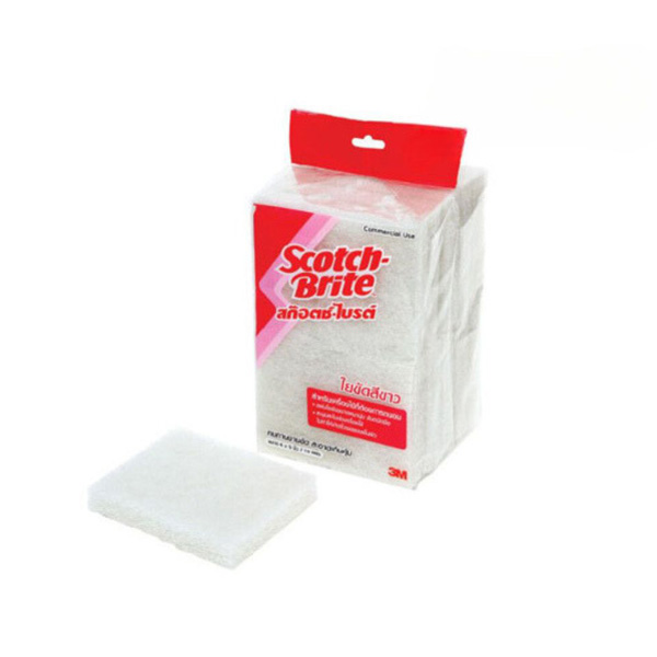 3M Scoth Brite #9030 แผ่นใยขัดสีขาวหนา 4" X 5"