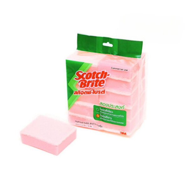 3M Scotch Brite #100 แผ่นใยขัดสองประสงค์ 3" X 4"
