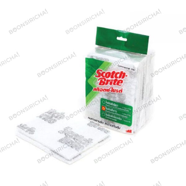 3M Scoth Brite #98 แผ่นใยขัดสีขาว 4.5" X 6"