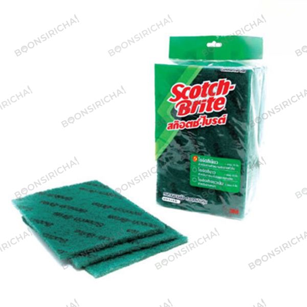 3M Scotch Brite แผ่นใยขัดสีเขียว 6" X 9"